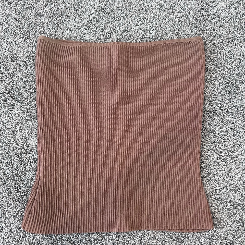Babaton Sculpt Knit Tube Top Ribbed Chico Brown Women’s Size XS